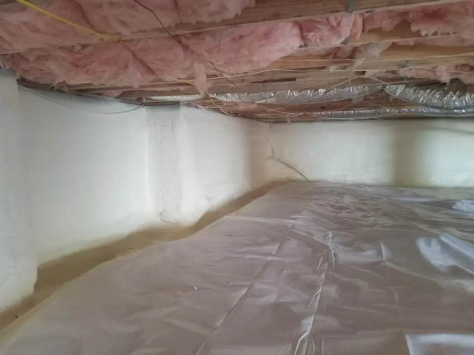 Crawl space encapsulation with closed-cell spray foam for Attic Insulation in Bridge City